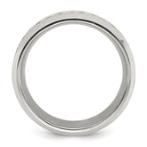 Chisel Stainless Steel Polished with CZ 8mm Band